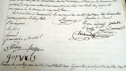 Signatures de M. Lheurin, maire, et des membres du conseil municipal, en 1832 Délibération du conseil municipal (archives municipales – cliché jmrb_2007) 